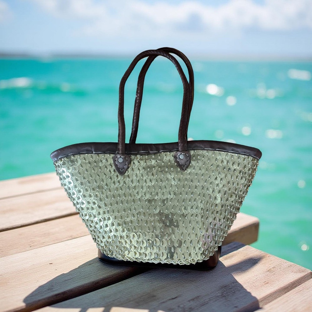 Cruise, Beach, Gold Metalic Tote, Wicker, Woven Festival Handbag Bag Bohemian !!